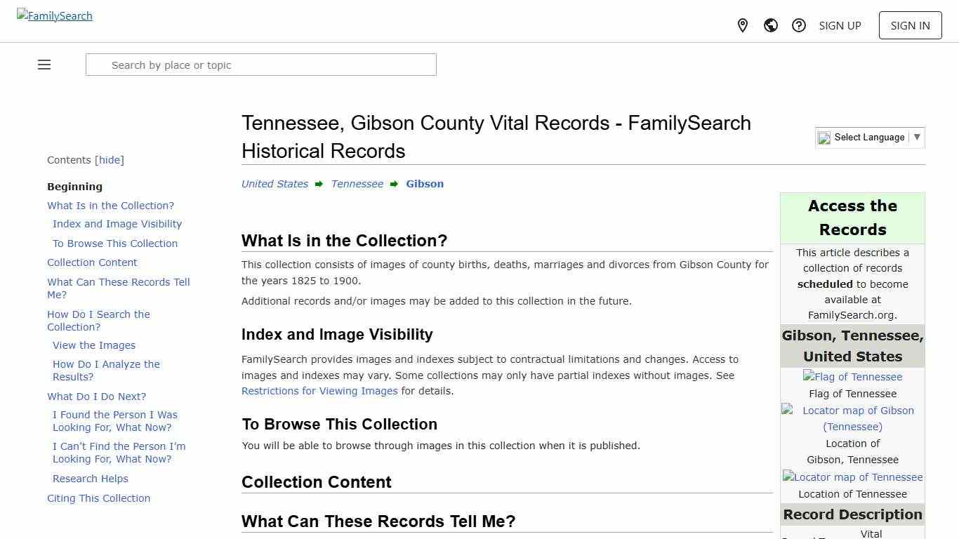 Tennessee, Gibson County Vital Records - FamilySearch Historical Records • FamilySearch