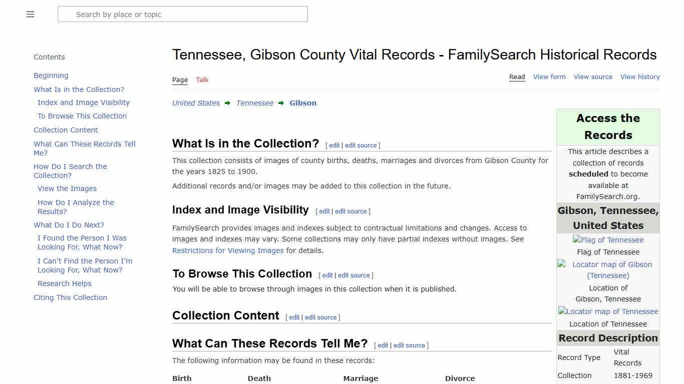Tennessee, Gibson County Vital Records - FamilySearch Historical Records • FamilySearch