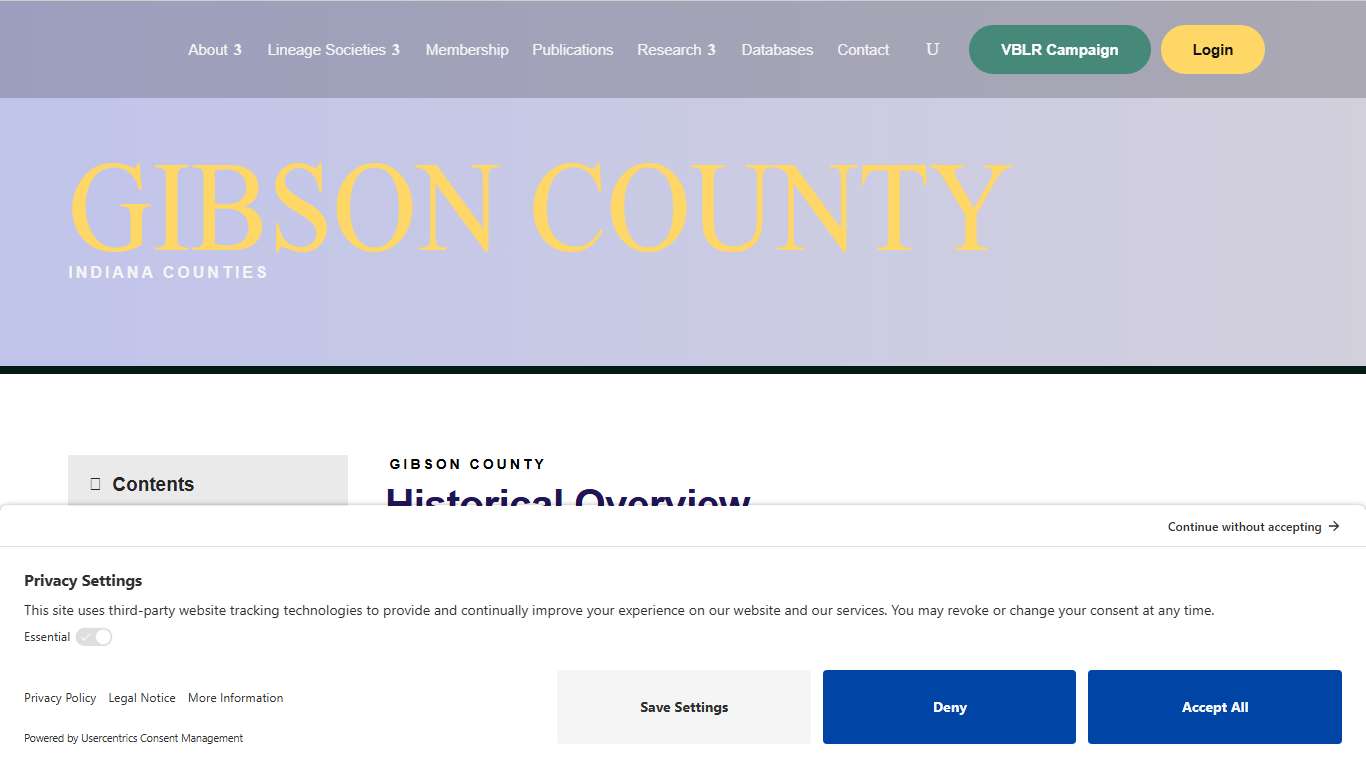 Gibson | Indiana Genealogical Society